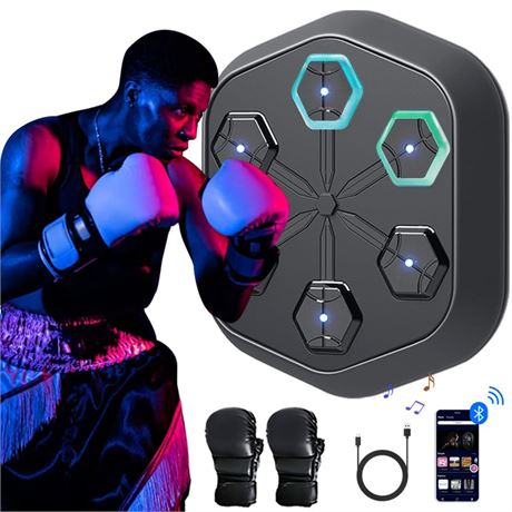 Music Boxing Machine for Adults, Wall Mounted Smart Workout Equipment with