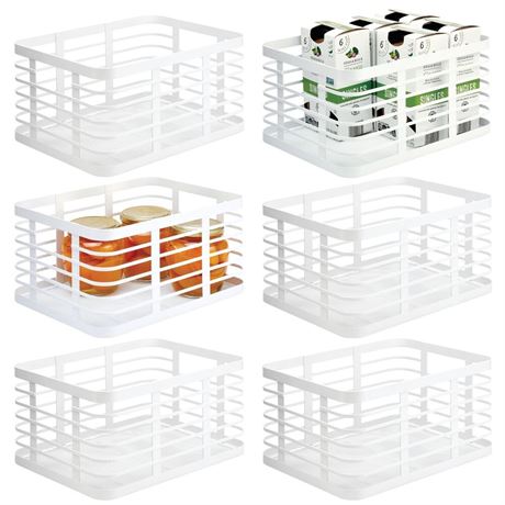 MDesign Flat Wire Metal Basket for Kitchen Organization - 12  Wide Food