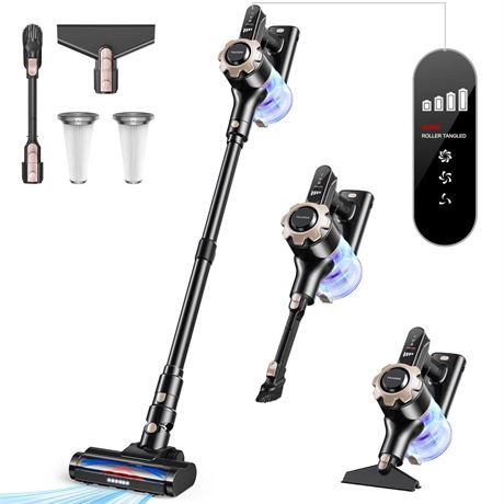 Cordless Vacuum Cleaner, 8-in-1 Lightweight Stick Vacuum with 45mins Runtime,