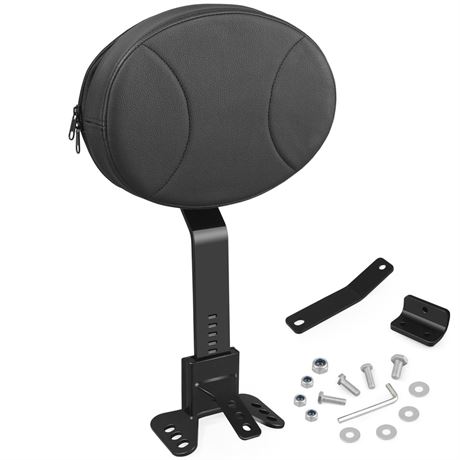 YTSMotor Adjustable Driver Rider Backrest Fit for Harley Touring Models Road
