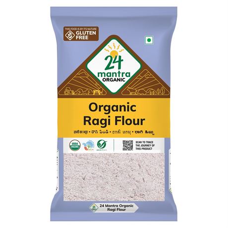 24 Mantra Organic Ragi Flour/Finger Millet/Nachni Flour - Chemical Free &