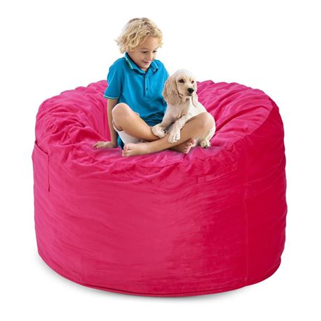 Homguava Bean Bag Chair： 3' Bean Bags with Memory Foam Filled, Large Beanbag