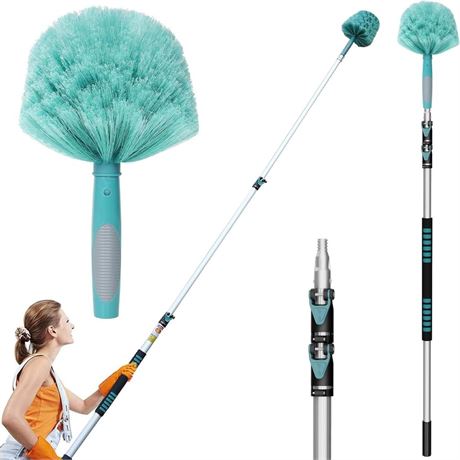 20Ft Cobweb Duster with Extension Pole, Webster Cobweb Duster with 3-Stage
