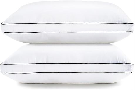 LANE LINEN Gusseted Soft Bed Pillows Standard Size Set of 2 for Sleeping, Back,