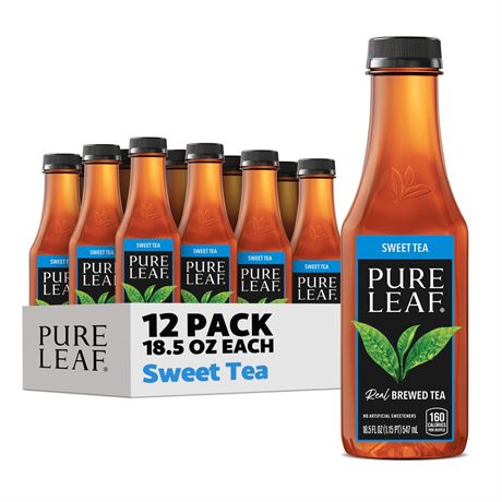 Pure Leaf Sweet Tea Iced Tea, Bottled Tea Drink, 18.5 fl oz, 12 Pack Bottles