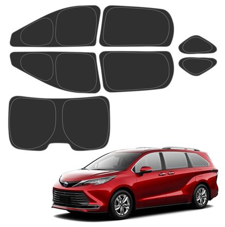 D-Lumina Rear ＆ Side Window Sun Shade for 2021 2022 2023 Toyo-ta Sienna