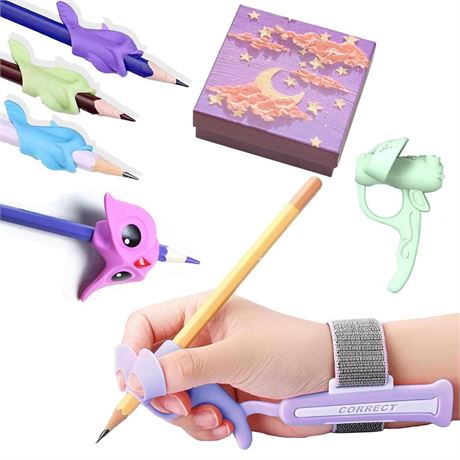 Purple Gift Sets, Upgraded Pencil Grips for Kids Handwriting (Pen Grip