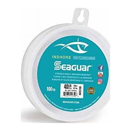 Seaguar Inshore 40lb Fluorocarbon Fishing Line, 100'