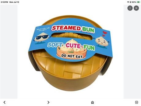 Rare 3pc Dumpling Squishy Toy Gyoza Potsticker Bamboo Steamer Sensory NEW