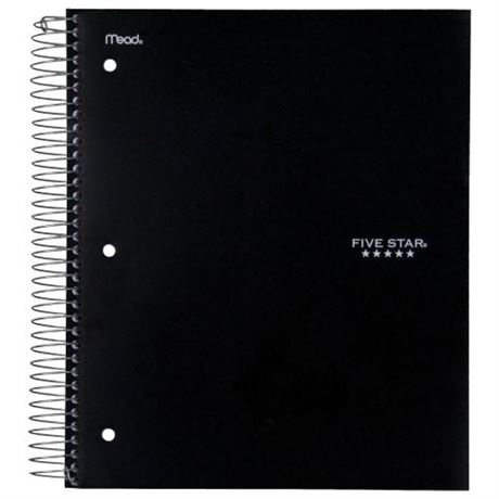 Box of 6-Five Star Subject Notebook’s. 8.5" X 11", College Ruled, 200 Sheets,