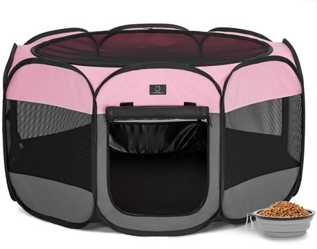 A4Pet Dog Playpen, Pet Playpen Indoor/Outdoor - Portable, Foldable Design -