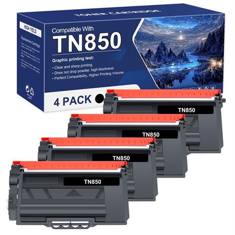 TN850 TN820 High Yield Toner Cartridge TN 850 820 TN-820/TN-850 Black |