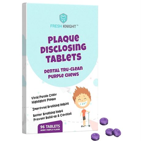 96 Count, Plaque Dental Disclosing Tablets for Kids or Adults, Shows Plaque,