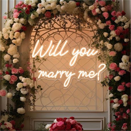 Will You Marry Me Neon Sign for Wall Decor, Dimmable Marry Me Light Up Letters