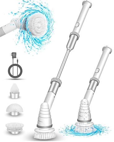 Electric Spin Scrubber, Shower Scrubber for Cleaning, Cordless Grout Power