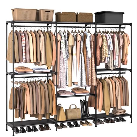 Clothes Rack, Portable Closet, 80.7 Inch Extra Large Capacity Wardrobe Closet,