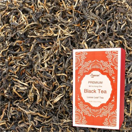 SANRAN Black Tea Loose Leaf, Yunnan Mi Ya Dianhong Cha, 6oz Miya Black Tea 6oz