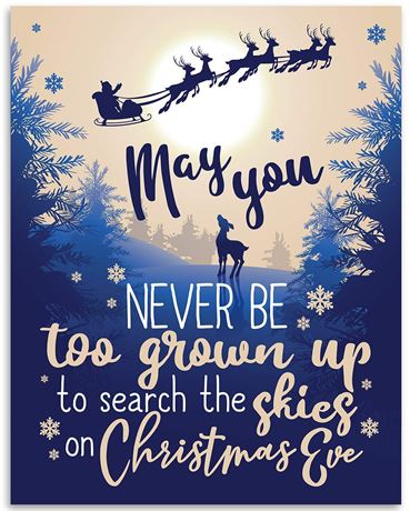 May You Never Be Too Grown Up 11x14 Unframed Print Christmas Wall Art Holiday