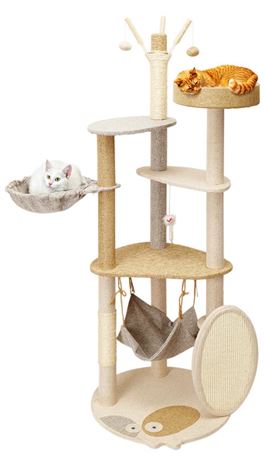 Cat Tree 65 Inches Tall, Cat Tower for Indoor Cats, Cat Condo with Space