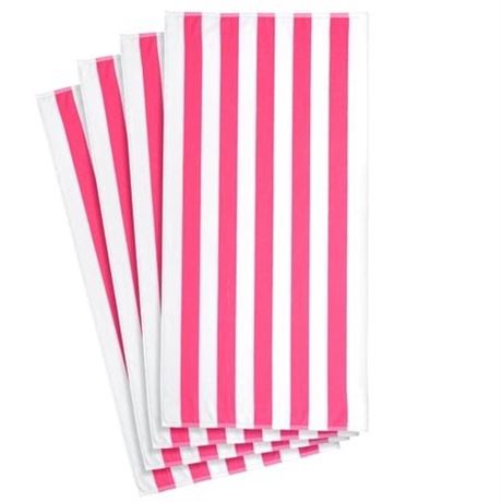 Mainstays Cabana Stripe Beach Towels   Two Pack  58 in X 28 in  Pink