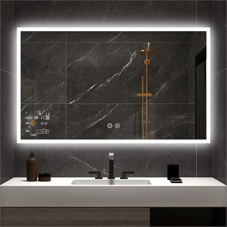 40 x 24 Inch Led Smart Bathroom Mirror with Lights, Anti Fog Lighted Vanity