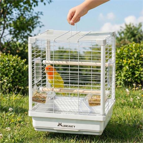 14.6" Portable Travel Bird Cage, Parrot Cage, Ample Room for Tail Movement,