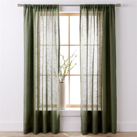 Better Homes & Gardens Light Filtering Linen Blend Rod Pocket Curtain, Single