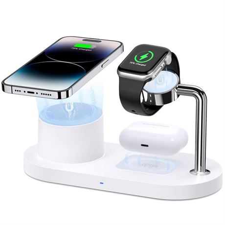 Magnetic Wireless Charger for iPhone: 3 in 1 Charging Station for Multiple