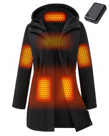 Wulcea Graphene Heated Softshell Jacket for Women 12V Fast Charge 18400mAh