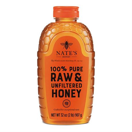 Nature Nate's Nate's Honey: 100% Pure, Raw and Unfiltered Honey - 32 fl oz