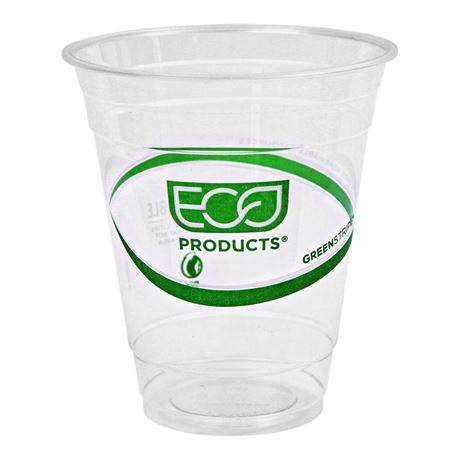 ECO PRODUCTS GreenStripe Clear Compostable 12oz PLA Plastic Cups, Case of 1000,