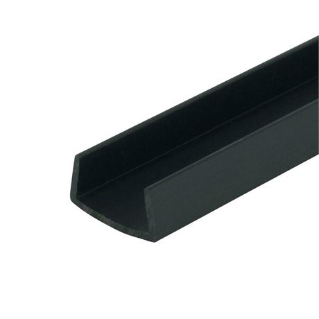 Outwater Plastics Black 3/4'' Styrene Plastic U-Channel/C-Channel 48 Inch