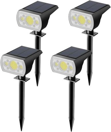 4 Pack Solar Spotlight Outdoor, 64 LEDs 1000 lumens Solar Outdoor Lights