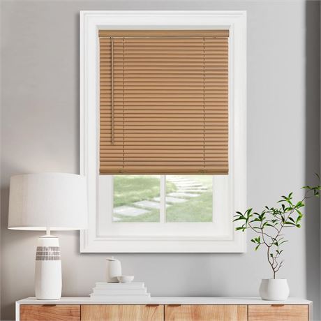 Cordless Light Filtering Mini Blind - 26 Inch Width, 64 Inch Length, 1" Slat