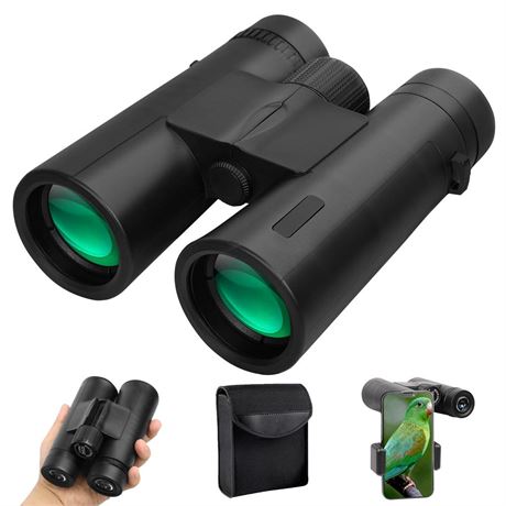 12x42 HD Binoculars for Adults High Power - Compact Waterproof Binoculars with