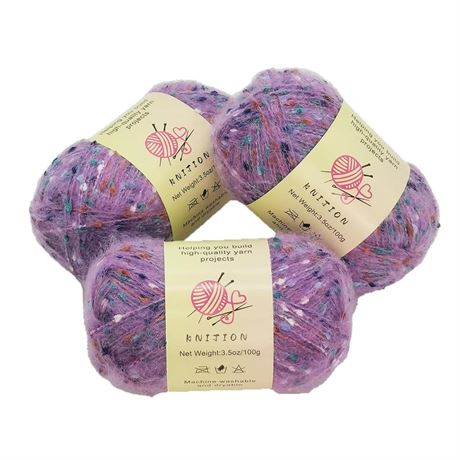 Blended Chrysanthemum Yarn -with Wool - 2 Sport Weight - 3 Pack of 100g/3.5oz -