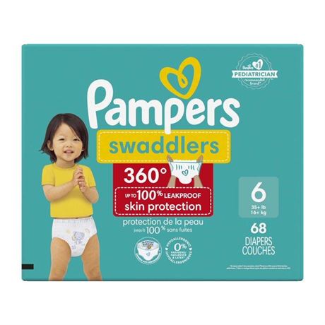 Pampers Swaddlers 360 Pull- on Diapers, Size 6, 68 Count for up to 100%