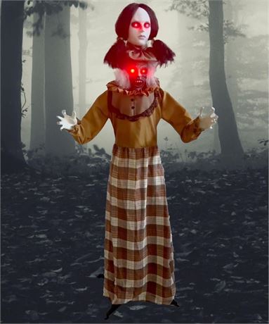 Holidayana Halloween Animatronics Scary Woman with Pop Up Head. 5ft 3in