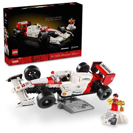 LEGO Icons McLaren MP4/4 & Ayrton Senna Minifigure, Holiday or Birthday Gift