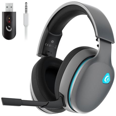 2.4GHz Wireless Gaming Headset for PS5, PS4 Fortnite & Call of Duty/FPS Gamers,