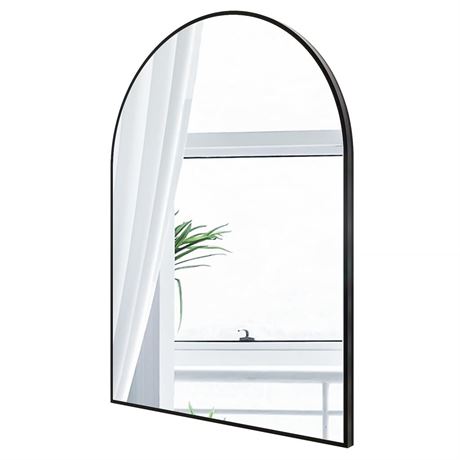 24x16 Arch Mirror Rectangle Wall Mounted Aluminum Alloy Metal Frame HD Glass