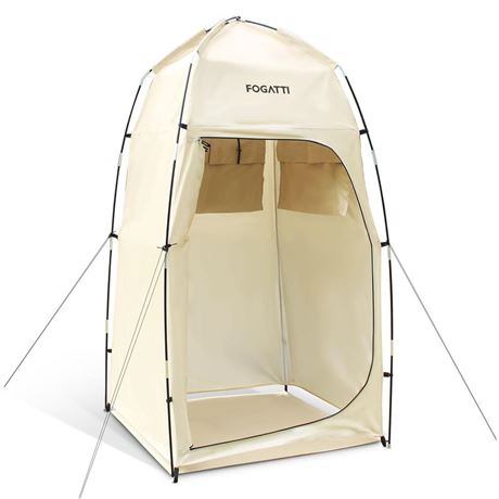 FOGATTI Portable Camping Shower Tent with Floor, 6.9 FT Extra Tall Shelter with