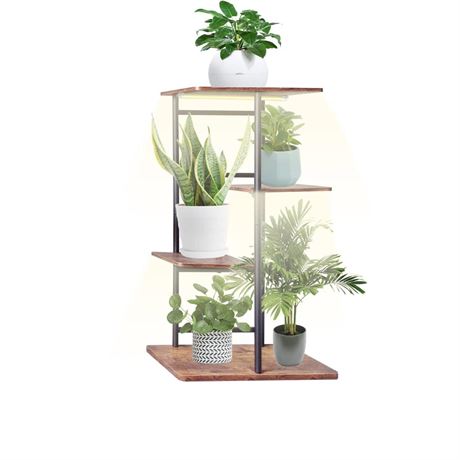 Metal Plant Stand with Grow Lights Multiple Flower Planter Pot Holder Shelf