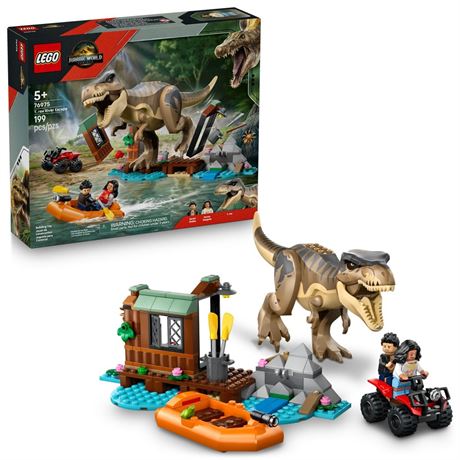 LEGO Jurassic World T. rex River Escape - Dinosaur Toy For Kids, Boys, and