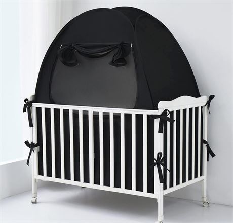 Mengersi Blackout Crib Tent Safety Pop Up Tent,Protects from Climbing Out and