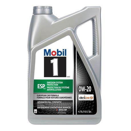 Mobil 1 ESP X2 Full Synthetic Motor Oil 0W-20, 5 Quart