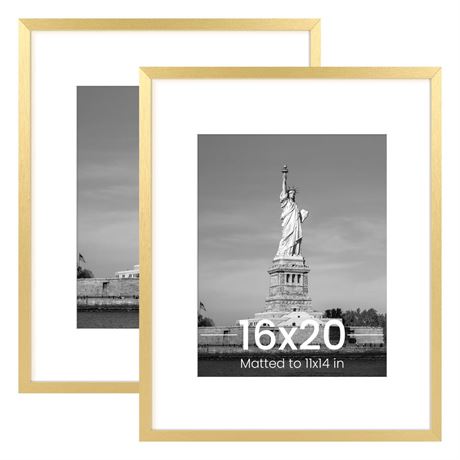 ENJOYBASICS 16x20 Picture Frame, Display Poster 11x14 with Mat or 16 x 20