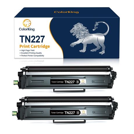 ColorKing Compatible Toner Cartridge Replacement for Brother TN227 TN227BK