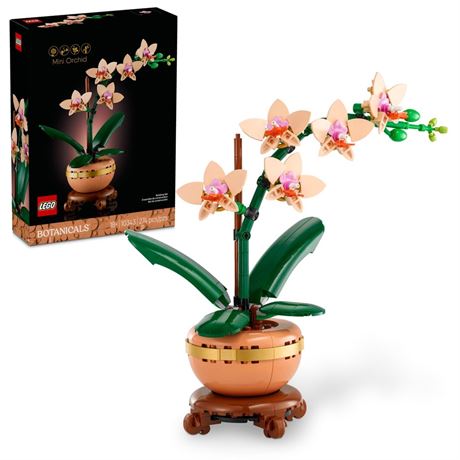 LEGO Botanicals Mini Orchid Building Set - Artificial, Fake Orchid for Home