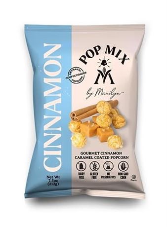 POPMIX by Marilyn - Cinnamon Caramel Coated Popcorn Made with Plant Based